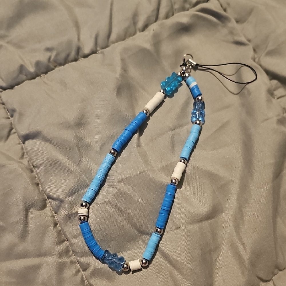 Blue and White Beaded Bracelet